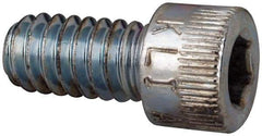 Made in USA - 1/4-20 UNC Hex Socket Drive, Socket Cap Screw - Alloy Steel, Zinc-Plated Finish, Fully Threaded, 1/2" Length Under Head - Eagle Tool & Supply
