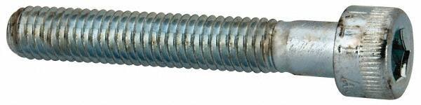 Made in USA - #10-32 UNF Hex Socket Drive, Socket Cap Screw - Alloy Steel, Zinc-Plated Finish, Partially Threaded, 1-1/4" Length Under Head - Eagle Tool & Supply
