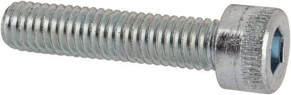 Made in USA - #10-32 UNF Hex Socket Drive, Socket Cap Screw - Alloy Steel, Zinc-Plated Finish, Fully Threaded, 7/8" Length Under Head - Eagle Tool & Supply