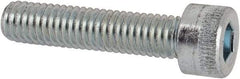 Made in USA - #10-32 UNF Hex Socket Drive, Socket Cap Screw - Alloy Steel, Zinc-Plated Finish, Fully Threaded, 7/8" Length Under Head - Eagle Tool & Supply