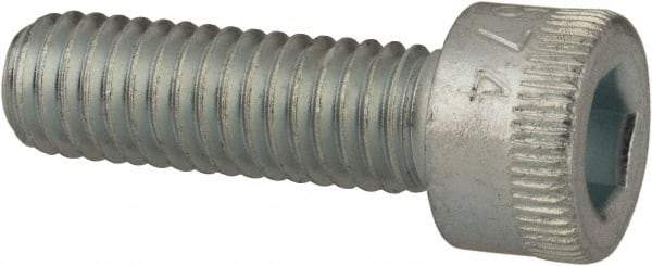 Made in USA - #10-32 UNF Hex Socket Drive, Socket Cap Screw - Alloy Steel, Zinc-Plated Finish, Fully Threaded, 5/8" Length Under Head - Eagle Tool & Supply