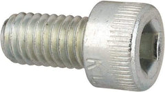 Made in USA - #10-32 UNF Hex Socket Drive, Socket Cap Screw - Alloy Steel, Zinc-Plated Finish, Fully Threaded, 3/8" Length Under Head - Eagle Tool & Supply