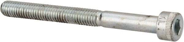 Made in USA - #10-32 UNF Hex Socket Drive, Socket Cap Screw - Alloy Steel, Zinc-Plated Finish, Partially Threaded, 2" Length Under Head - Eagle Tool & Supply