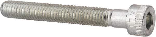 Made in USA - #10-32 UNF Hex Socket Drive, Socket Cap Screw - Alloy Steel, Zinc-Plated Finish, Partially Threaded, 1-1/2" Length Under Head - Eagle Tool & Supply