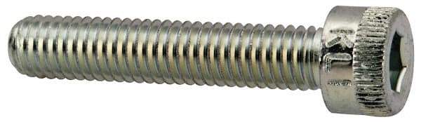 Made in USA - #10-32 UNF Hex Socket Drive, Socket Cap Screw - Alloy Steel, Zinc-Plated Finish, Fully Threaded, 1" Length Under Head - Eagle Tool & Supply