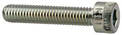 Made in USA - #10-32 UNF Hex Socket Drive, Socket Cap Screw - Alloy Steel, Zinc-Plated Finish, Fully Threaded, 1" Length Under Head - Eagle Tool & Supply