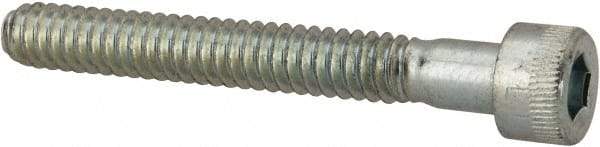 Made in USA - #10-24 UNC Hex Socket Drive, Socket Cap Screw - Alloy Steel, Zinc-Plated Finish, Partially Threaded, 1-1/2" Length Under Head - Eagle Tool & Supply