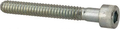 Made in USA - #10-24 UNC Hex Socket Drive, Socket Cap Screw - Alloy Steel, Zinc-Plated Finish, Partially Threaded, 1-1/2" Length Under Head - Eagle Tool & Supply