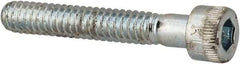 Made in USA - #10-24 UNC Hex Socket Drive, Socket Cap Screw - Alloy Steel, Zinc-Plated Finish, Partially Threaded, 1-1/4" Length Under Head - Eagle Tool & Supply