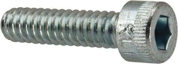 Made in USA - #10-24 UNC Hex Socket Drive, Socket Cap Screw - Alloy Steel, Zinc-Plated Finish, Fully Threaded, 3/4" Length Under Head - Eagle Tool & Supply