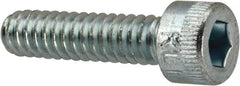 Made in USA - #10-24 UNC Hex Socket Drive, Socket Cap Screw - Alloy Steel, Zinc-Plated Finish, Fully Threaded, 3/4" Length Under Head - Eagle Tool & Supply