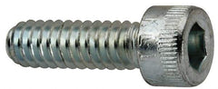 Made in USA - #10-24 UNC Hex Socket Drive, Socket Cap Screw - Alloy Steel, Zinc-Plated Finish, Fully Threaded, 5/8" Length Under Head - Eagle Tool & Supply