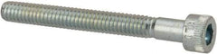 Made in USA - #8-32 UNC Hex Socket Drive, Socket Cap Screw - Alloy Steel, Zinc-Plated Finish, Partially Threaded, 1-1/2" Length Under Head - Eagle Tool & Supply