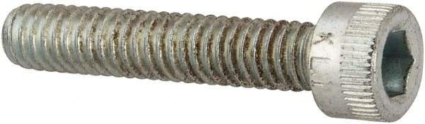 Made in USA - #8-32 UNC Hex Socket Drive, Socket Cap Screw - Alloy Steel, Zinc-Plated Finish, Fully Threaded, 7/8" Length Under Head - Eagle Tool & Supply