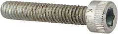 Made in USA - #8-32 UNC Hex Socket Drive, Socket Cap Screw - Alloy Steel, Zinc-Plated Finish, Fully Threaded, 7/8" Length Under Head - Eagle Tool & Supply