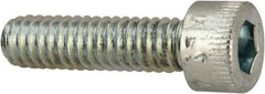 Made in USA - #8-32 UNC Hex Socket Drive, Socket Cap Screw - Alloy Steel, Zinc-Plated Finish, Fully Threaded, 5/8" Length Under Head - Eagle Tool & Supply