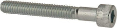 Made in USA - #8-32 UNC Hex Socket Drive, Socket Cap Screw - Alloy Steel, Zinc-Plated Finish, Partially Threaded, 1-1/4" Length Under Head - Eagle Tool & Supply