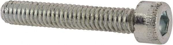 Made in USA - #8-32 UNC Hex Socket Drive, Socket Cap Screw - Alloy Steel, Zinc-Plated Finish, Fully Threaded, 1" Length Under Head - Eagle Tool & Supply