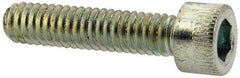 Made in USA - #8-32 UNC Hex Socket Drive, Socket Cap Screw - Alloy Steel, Zinc-Plated Finish, Fully Threaded, 3/4" Length Under Head - Eagle Tool & Supply