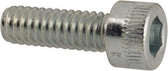 Made in USA - #8-32 UNC Hex Socket Drive, Socket Cap Screw - Alloy Steel, Zinc-Plated Finish, Fully Threaded, 1/2" Length Under Head - Eagle Tool & Supply
