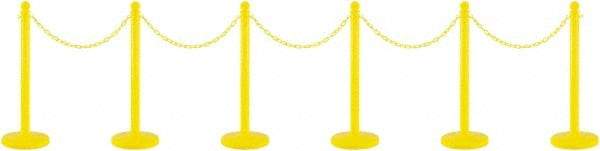 PRO-SAFE - 40" High Plastic Pedestrian Warning Post Kit - 50' Long Rope - Eagle Tool & Supply
