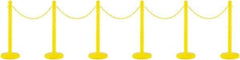PRO-SAFE - 40" High Plastic Pedestrian Warning Post Kit - 50' Long Rope - Eagle Tool & Supply