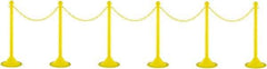 PRO-SAFE - 41" High Plastic Pedestrian Warning Post Kit - 50' Long Rope - Eagle Tool & Supply