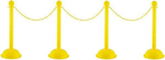 PRO-SAFE - 41" High Plastic Pedestrian Warning Post Kit - 30' Long Rope - Eagle Tool & Supply