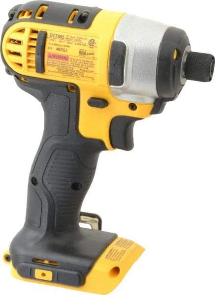 DeWALT - 20 Volt, 1/4" Drive, 117 Ft/Lb Torque, Cordless Impact Driver - Pistol Grip Handle, 2800 RPM, Lithium-Ion, Bare Tool - Eagle Tool & Supply