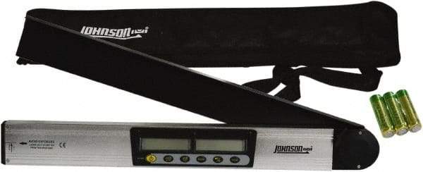 Johnson Level & Tool - 182.5° Measuring Range, Magnetic Base Digital Protractor - 0.10° Resolution, 21 Inch Long Blade, Accuracy Up to 0.10°, (3) AA Batteries Not Included - Eagle Tool & Supply