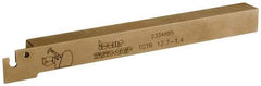 Iscar - External Thread, 0.5906" Max Depth of Cut, 1.4mm Min Groove Width, 140mm OAL, Right Hand Indexable Grooving Cutoff Toolholder - 1/2" Shank Height x 1/2" Shank Width, TAG 1.4 Insert Style, TGT Toolholder Style, Series Tang-Grip - Eagle Tool & Supply