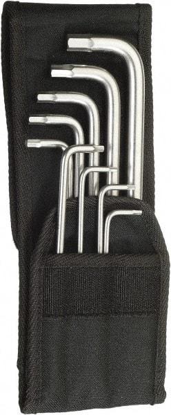 Wera - 9 Piece L-Key Hex Key Set - Hex Range 3/32 to 3/8", Stainless Steel - Eagle Tool & Supply