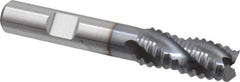 Niagara Cutter - 7/16" Diam, Coarse Pitch, 1" LOC, 4 Flute Cobalt Roughing Square End Mill - TiCN Finish, 2-11/16" OAL, 3/8" Shank Diam, Single End, 30° Helix - Eagle Tool & Supply