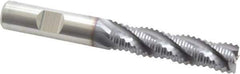 Niagara Cutter - 1/2" Diam, Coarse Pitch, 2" LOC, 4 Flute Cobalt Roughing Square End Mill - TiCN Finish, 4" OAL, 1/2" Shank Diam, Single End, 30° Helix - Eagle Tool & Supply