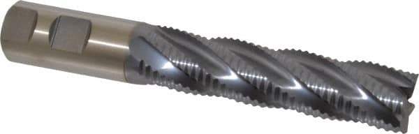 Niagara Cutter - 1" Diam, Coarse Pitch, 4" LOC, 5 Flute Cobalt Roughing Square End Mill - TiCN Finish, 6-1/2" OAL, 1" Shank Diam, Single End, 30° Helix - Eagle Tool & Supply