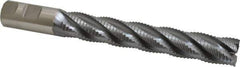 Niagara Cutter - 1" Diam, Coarse Pitch, 6" LOC, 5 Flute Cobalt Roughing Square End Mill - TiCN Finish, 8-1/2" OAL, 1" Shank Diam, Single End, 30° Helix - Eagle Tool & Supply