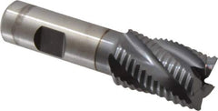 Niagara Cutter - 1" Diam, Coarse Pitch, 1-1/2" LOC, 5 Flute Cobalt Roughing Square End Mill - TiCN Finish, 3-3/4" OAL, 3/4" Shank Diam, Single End, 30° Helix - Eagle Tool & Supply
