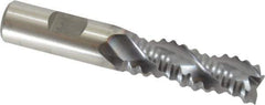 Niagara Cutter - 5/8" Diam, Coarse Pitch, 1-5/8" LOC, 3 Flute Cobalt Roughing Square End Mill - TiCN Finish, 3-3/4" OAL, 5/8" Shank Diam, Single End, Centercutting, 36° Helix - Eagle Tool & Supply