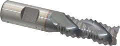 Niagara Cutter - 3/4" Diam, Coarse Pitch, 1-5/8" LOC, 3 Flute Cobalt Roughing Square End Mill - TiCN Finish, 3-7/8" OAL, 3/4" Shank Diam, Single End, Centercutting, 36° Helix - Eagle Tool & Supply