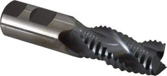 Niagara Cutter - 1" Diam, Coarse Pitch, 2" LOC, 3 Flute Cobalt Roughing Square End Mill - TiCN Finish, 4-1/2" OAL, 1" Shank Diam, Single End, Centercutting, 36° Helix - Eagle Tool & Supply