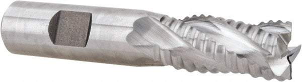 Niagara Cutter - 5/8" Diam, Coarse Pitch, 1-1/4" LOC, 4 Flute Cobalt Roughing Square End Mill - Uncoated, 3-3/8" OAL, 5/8" Shank Diam, Single End, Centercutting, 30° Helix - Eagle Tool & Supply