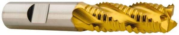 Niagara Cutter - 7/8" Diam, Coarse Pitch, 3-1/2" LOC, 5 Flute Cobalt Roughing Square End Mill - Uncoated, 5-3/4" OAL, 3/4" Shank Diam, Single End, Centercutting, 30° Helix - Eagle Tool & Supply