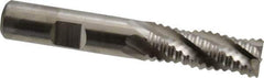 Niagara Cutter - 1/2" Diam, Coarse Pitch, 1-1/4" LOC, 4 Flute Cobalt Roughing Square End Mill - Uncoated, 3-1/4" OAL, 1/2" Shank Diam, Single End, Centercutting, 30° Helix - Eagle Tool & Supply