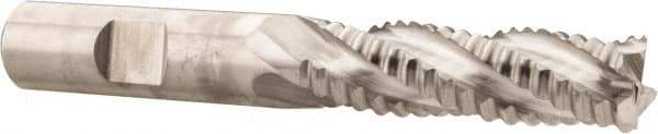 Niagara Cutter - 1/2" Diam, Coarse Pitch, 1-5/8" LOC, 4 Flute Cobalt Roughing Square End Mill - Uncoated, 3-5/8" OAL, 1/2" Shank Diam, Single End, Centercutting, 30° Helix - Eagle Tool & Supply