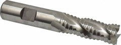 Niagara Cutter - 5/8" Diam, Coarse Pitch, 1-5/8" LOC, 4 Flute Cobalt Roughing Square End Mill - Uncoated, 3-3/4" OAL, 5/8" Shank Diam, Single End, Centercutting, 30° Helix - Eagle Tool & Supply