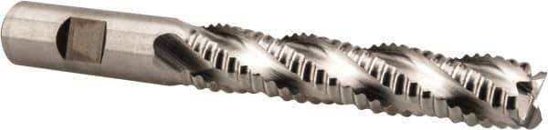Niagara Cutter - 5/8" Diam, Coarse Pitch, 3-1/8" LOC, 4 Flute Cobalt Roughing Square End Mill - Uncoated, 5-1/4" OAL, 5/8" Shank Diam, Single End, Centercutting, 30° Helix - Eagle Tool & Supply