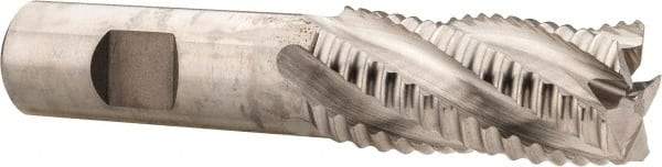 Niagara Cutter - 7/8" Diam, Coarse Pitch, 1-7/8" LOC, 5 Flute Cobalt Roughing Square End Mill - Uncoated, 4-1/8" OAL, 3/4" Shank Diam, Single End, Centercutting, 30° Helix - Eagle Tool & Supply