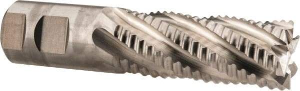 Niagara Cutter - 1-1/4" Diam, Coarse Pitch, 3" LOC, 6 Flute Cobalt Roughing Square End Mill - Uncoated, 5-1/2" OAL, 1-1/4" Shank Diam, Single End, Centercutting, 30° Helix - Eagle Tool & Supply