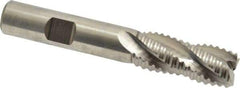Niagara Cutter - 9/16" Diam, Coarse Pitch, 1-3/8" LOC, 4 Flute Cobalt Roughing Square End Mill - Uncoated, 3-3/8" OAL, 1/2" Shank Diam, Single End, 30° Helix - Eagle Tool & Supply