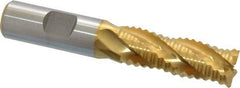 Niagara Cutter - 5/8" Diam, Coarse Pitch, 1-5/8" LOC, 4 Flute Cobalt Roughing Square End Mill - TiN Finish, 3-3/4" OAL, 5/8" Shank Diam, Single End, 30° Helix - Eagle Tool & Supply